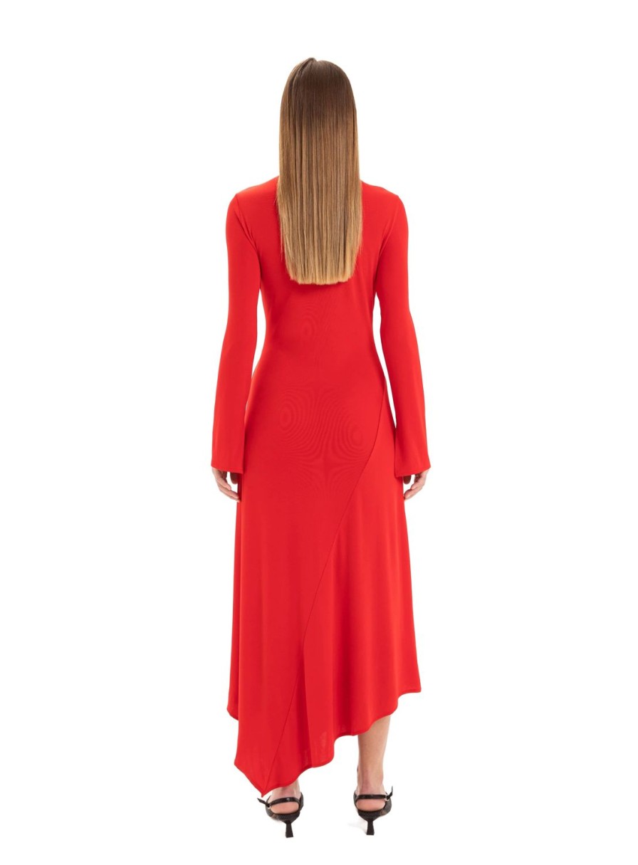 Ropa LAAGAM | Vestido Elastico Rojo Winona