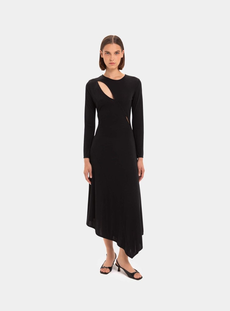 Ropa LAAGAM | Vestido Elastico Negro Winona