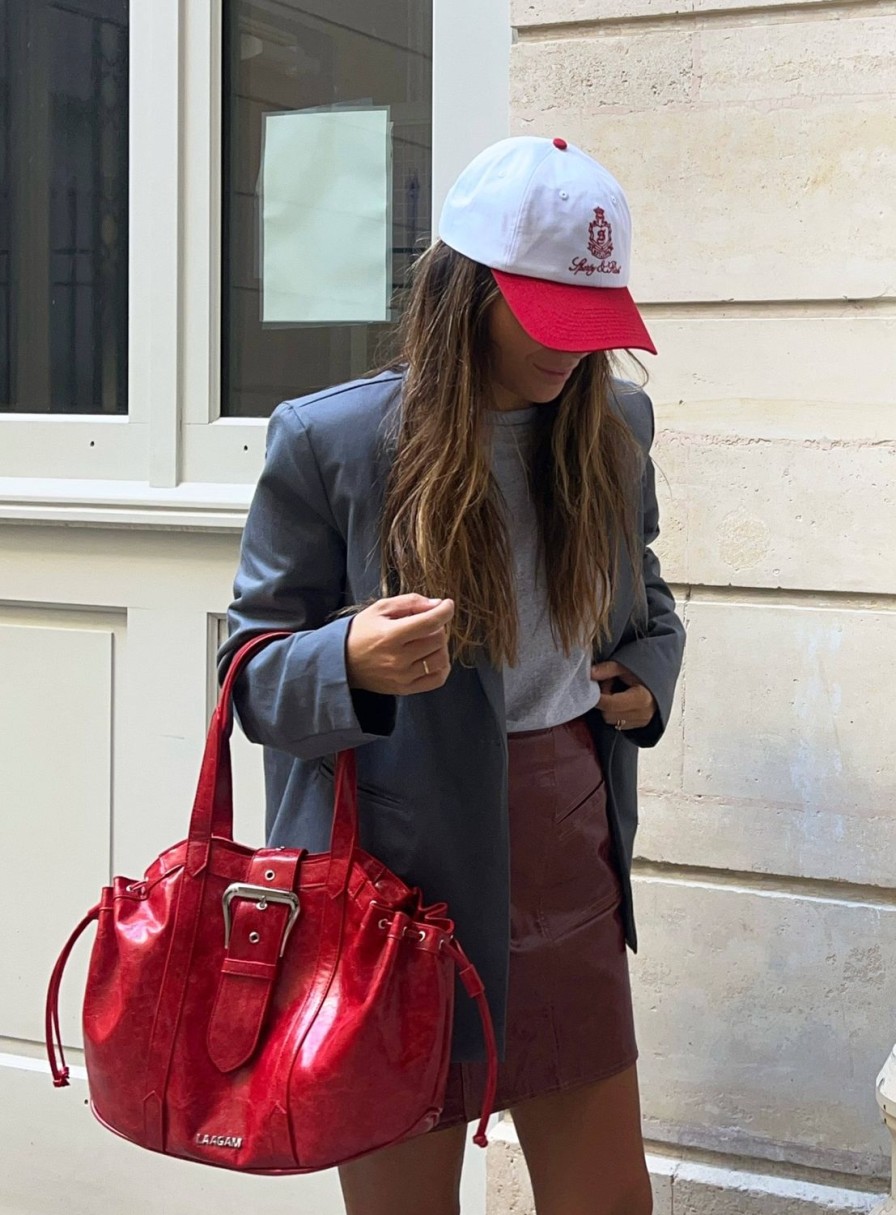 Bolsas Y Accesorios LAAGAM | Bolso Shopper Rojo Darling