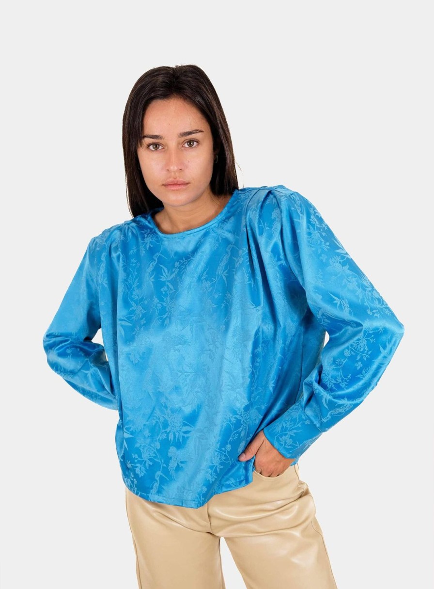 Ropa LAAGAM | Blusa Azul Damasco