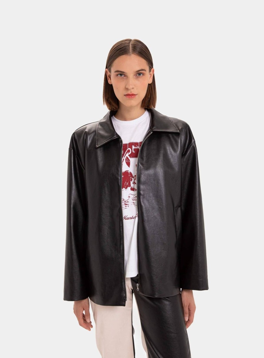 Ropa LAAGAM | Chaqueta De Piel Sintetica Abigarrada