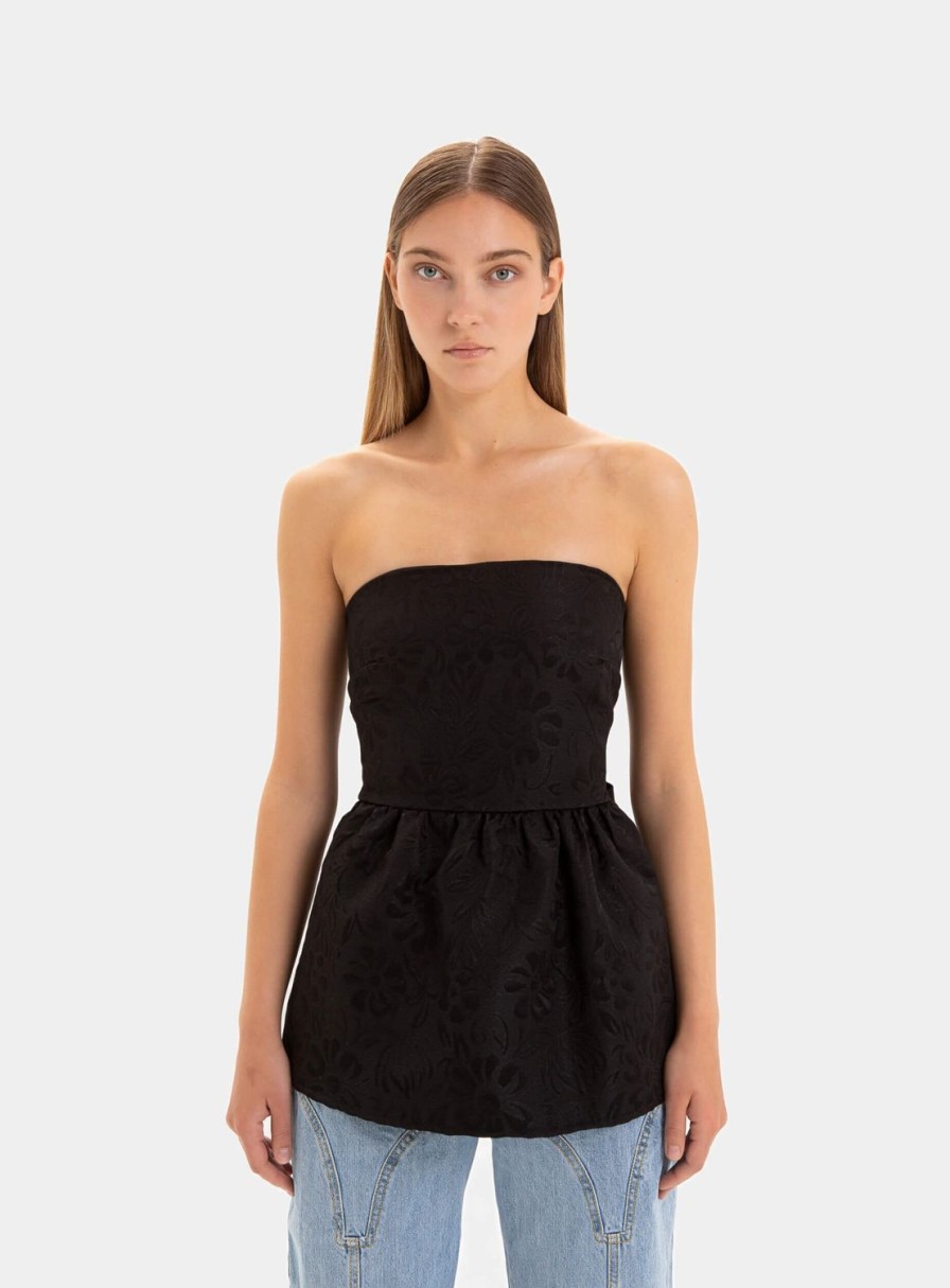 Ropa LAAGAM | Top Sin Tirantes Negro Cecile